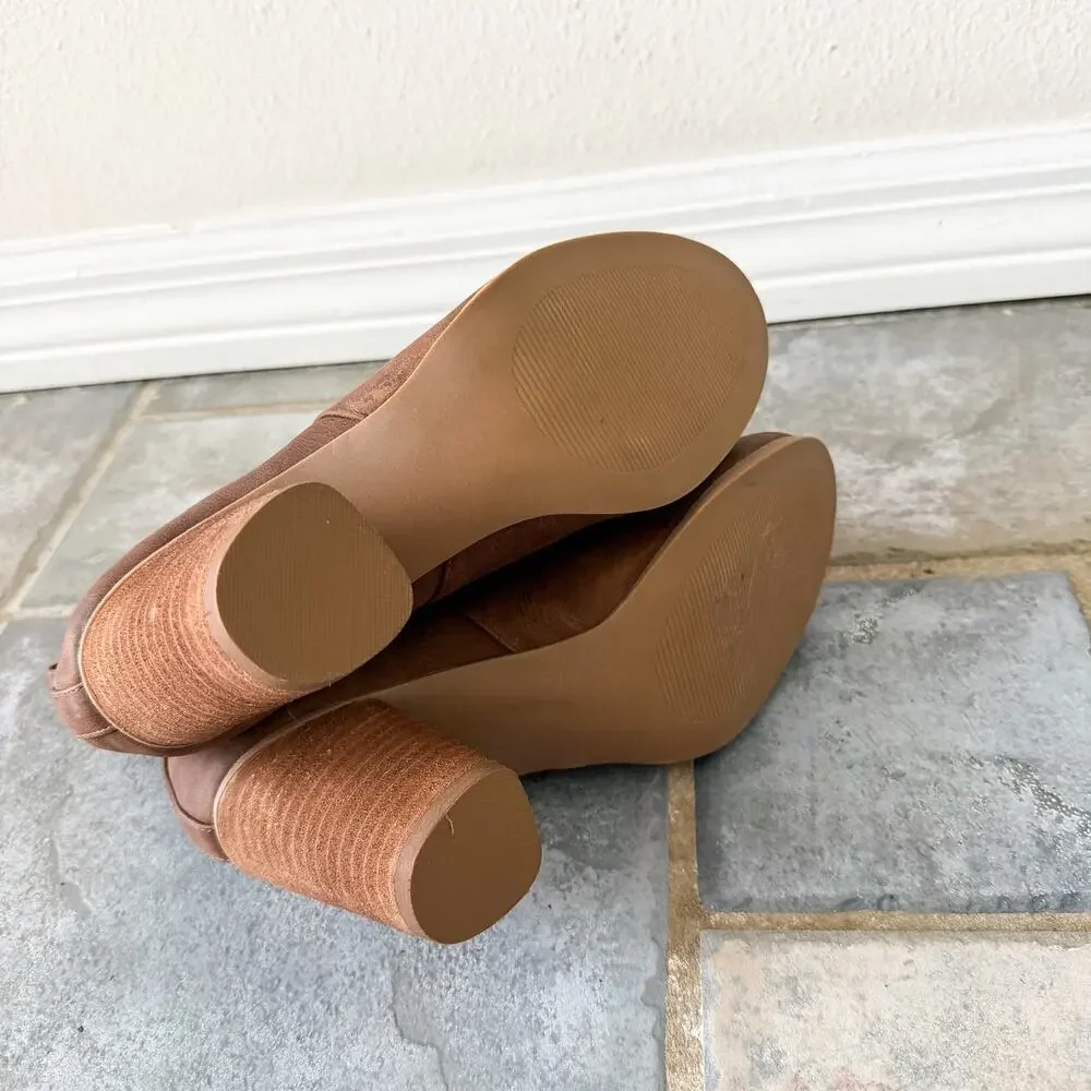 Madden Girl Brown Ankle Booties Block Heel Chelsea Boots Women’s 8.5